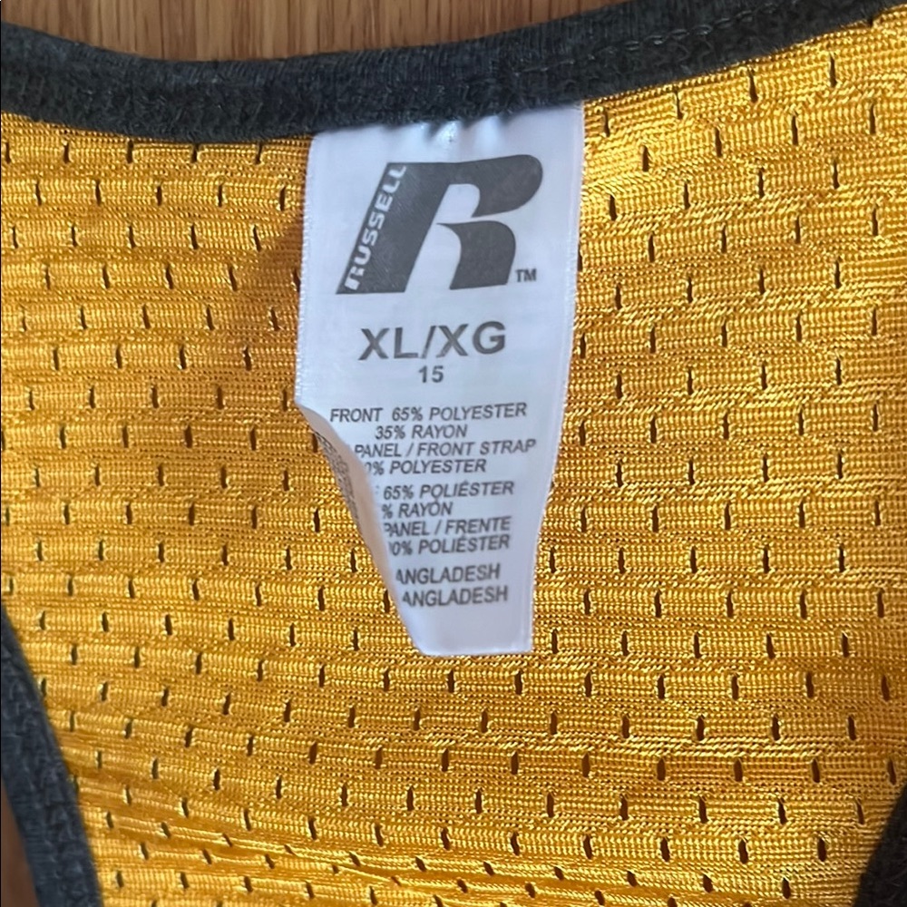 IOWA HAWKEYES RUSSELL ATHLETIC GOLD MESH INSERT XL GREY TANK - Picture 4 of 5